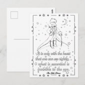 Postale Carte à colorier Petit Prince (Devant / Derrière)