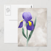 Postale carte à fleurs d'iris pourpre (Devant / Derrière)