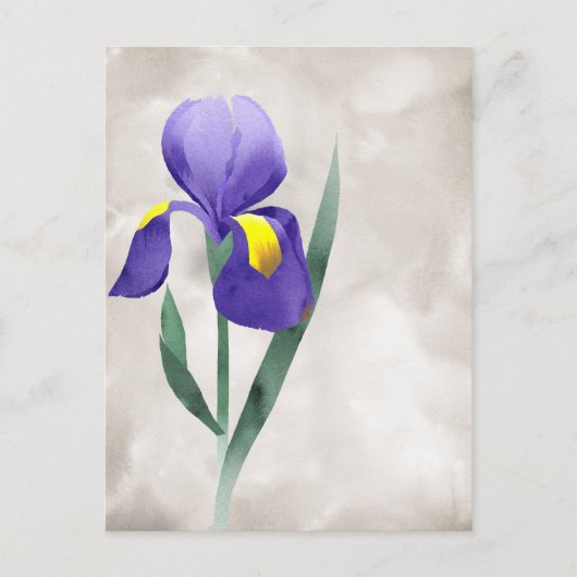 Postale carte à fleurs d'iris pourpre (Devant)