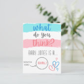 Postale Carte à gratter de révélation du sexe (simulé) (Debout devant)