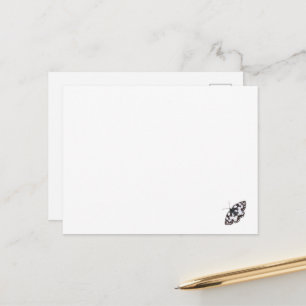 Postale Carte à papillon blanc en marbre