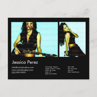 Postale Carte Acteur/Modèle 2 Shot Black Headshot
