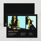 Postale Carte Acteur/Modèle 2 Shot Black Headshot (Devant / Derrière)