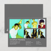 Postale Carte Acteur/Modèle gris foncé (Devant / Derrière)