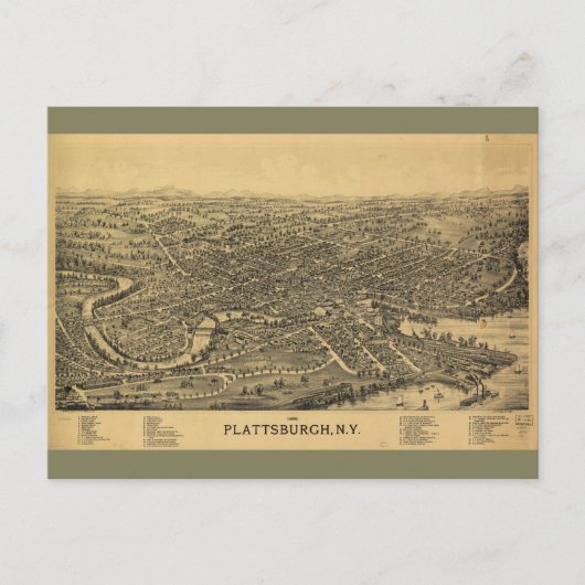 Postale Carte aérienne de Plattsburgh New York (1899) (Devant)