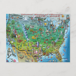 Postale Carte affiche amusante des États-Unis d'Amérique