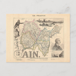 Postale Carte Ain Department France 1858 Alexandre Vuillem