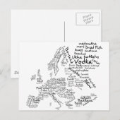Postale Carte alimentaire de l'Europe (Devant / Derrière)
