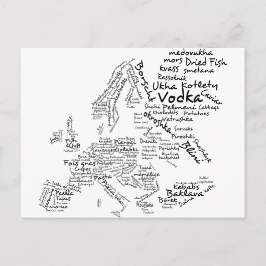 Postale Carte alimentaire de l'Europe (Devant)