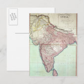 Postale Carte améliorée de l'Inde publiée à Londres 1820 (Devant / Derrière)