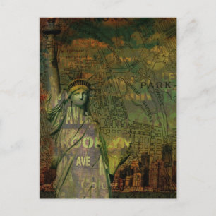 Postale Carte Américaine New York Statue De La Liberté