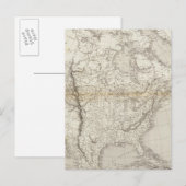Postale Carte Amérique du Nord (Devant / Derrière)