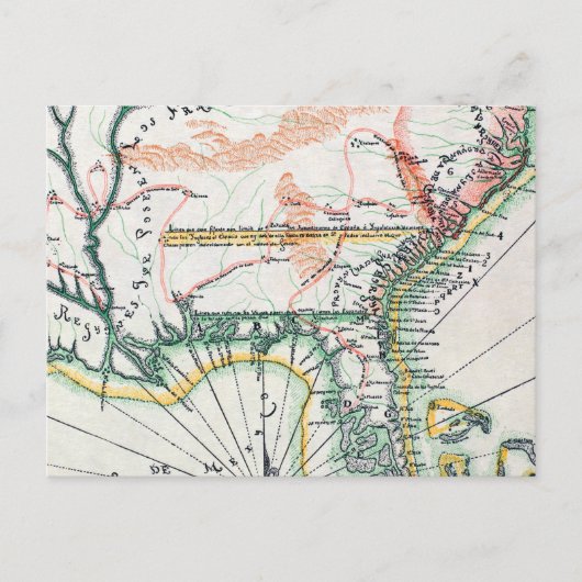 Postale Carte : Amérique du Nord, 1742 (Devant)