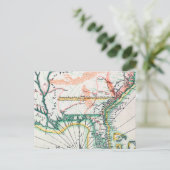 Postale Carte : Amérique du Nord, 1742 (Debout devant)