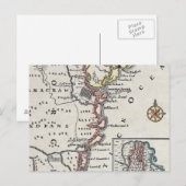 Postale Carte : Amérique du Nord, C1700 (Devant / Derrière)