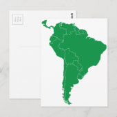 Postale Carte Amérique du Sud (Devant / Derrière)