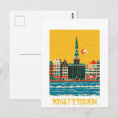Postale Carte Amsterdam Pays-Bas (Devant / Derrière)