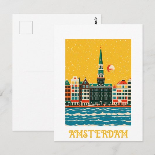 Postale Carte Amsterdam Pays-Bas (Devant / Derrière)