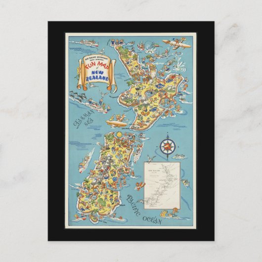 Postale Carte amusante de la Nouvelle-Zélande (Devant)