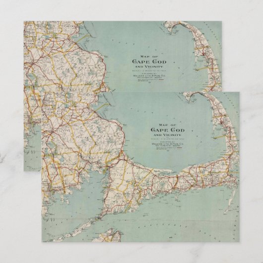 Postale Carte ancienne de Cape Cod, Massachusetts (Devant / Derrière)