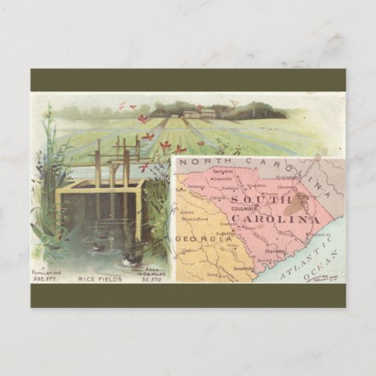 Postale Carte ancienne de Caroline du Sud (Devant)