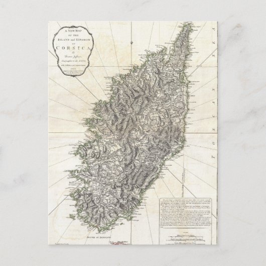 Postale Carte ancienne de Corse (1794) (Devant)