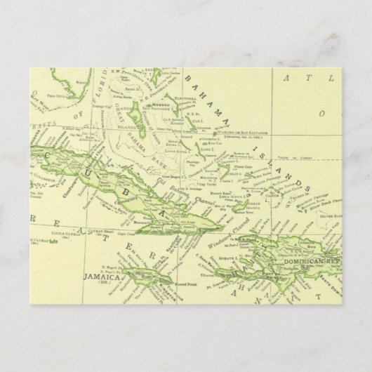 Postale Carte ancienne de Cuba, îles des Caraïbes et Baham (Devant)