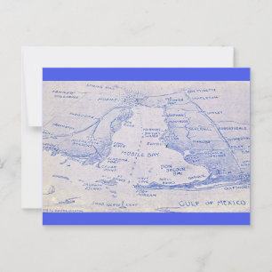 Postale Carte ancienne de la baie de Mobile