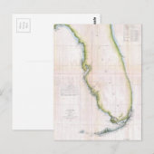 Postale Carte ancienne de la côte de la Floride (Devant / Derrière)
