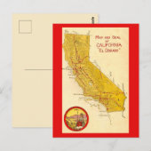 Postale Carte ancienne de l'État de Californie  (Devant / Derrière)