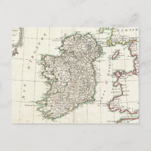 Postale Carte ancienne de l'Irlande (1771)