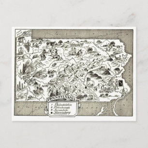 Postale Carte ancienne de Pennsylvanie 