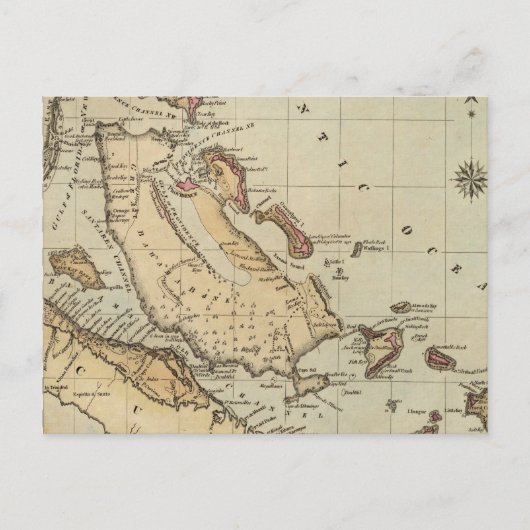 Postale Carte ancienne des Bahamas (1823) (Devant)