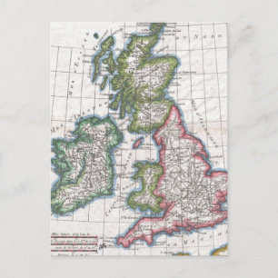 Postale Carte ancienne des îles britanniques (1780)