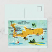 Postale Carte ancienne des îles Grand Cayman (Devant / Derrière)