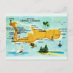 Postale Carte ancienne des îles Grand Cayman
