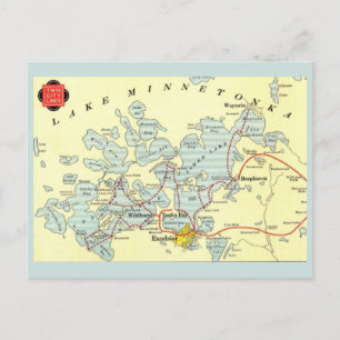 Postale Carte ancienne du lac Minnetonka