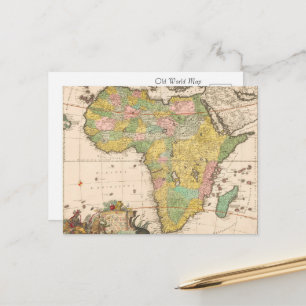 Postale Carte ancienne du monde de l'Afrique