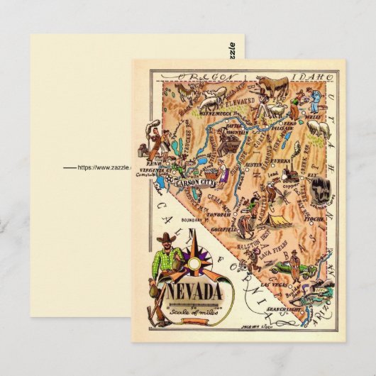 Postale Carte ancienne du Nevada (Devant / Derrière)