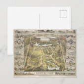 Postale Carte ancienne du parc Central de New York, 1863 (Devant / Derrière)