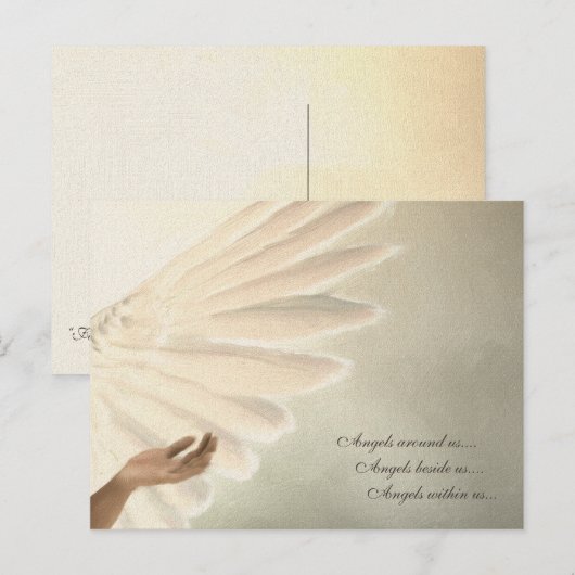 Postale Carte Angels Wings - Conception Modèle sur command (Devant / Derrière)