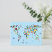 Postale Carte animale du monde (Debout devant)