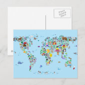 Postale Carte animale du monde (Devant / Derrière)