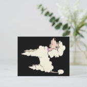 Postale carte animée crème caniche seconde (Debout devant)