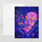 Postale Carte Anniversaire des papillons cardiaques (Devant / Derrière)