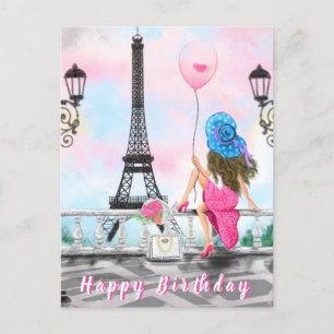 Postale Carte Anniversaire Femme À Paris