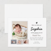 Postale Carte annonce naissance simple avec photo, carte p (Devant / Derrière)