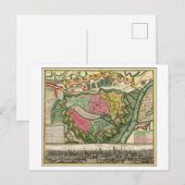 Postale Carte antique 1730 de Gdansk, Pologne, (Devant / Derrière)