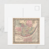 Postale Carte antique 1868 de Cincinnati (Devant / Derrière)