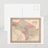Postale Carte antique 1868 de Washington, DC (Devant / Derrière)